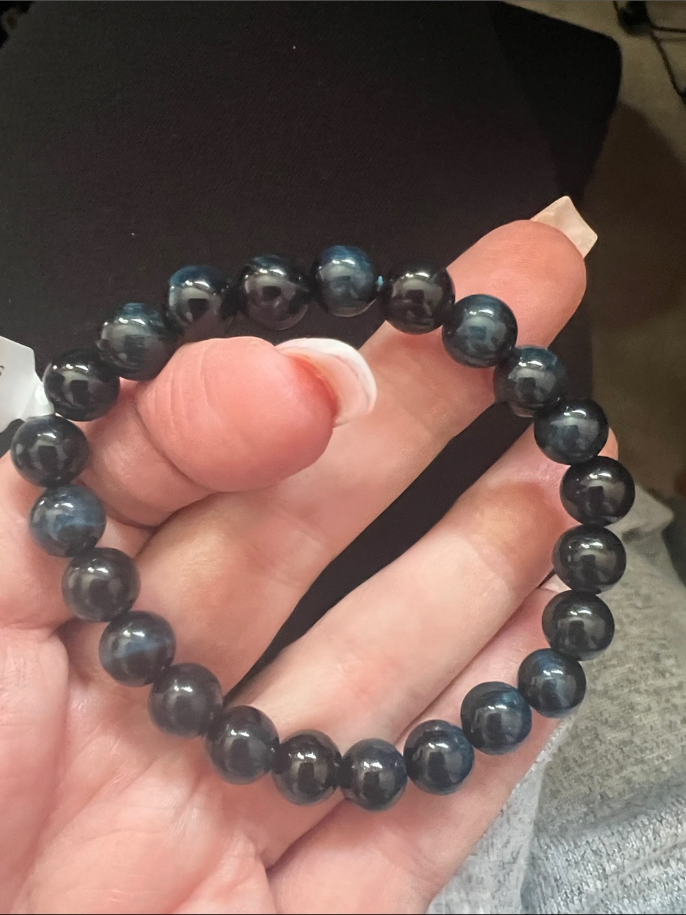 Blue Tiger's Eye (dyed) Beaded Stretch Bracelet 8mm